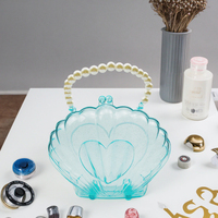 Boîte de rangement PS portable en forme de coquille, grand organisateur pour enfants, jouets de bijoux cosmétiques en plastique étanche à la maison, vente en gros