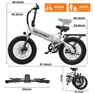 वयस्कों के लिए इलेक्ट्रिक बाइक फोल्डिंग इलेक्ट्रिक बाइक 24 इंच की ईबाइक 48v 250w हटाने योग्य बैटरी रियर कार्गो रैक फेंडर कम्यूटर साइकिल - Product Image 2