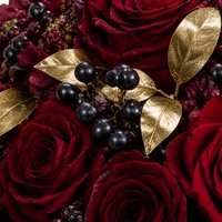 Roter Rosen-Seidenstrauß - Anpassbare Größe Blumenstrauß für Muttertag Valentinstag Erntedankfest Neujahr Weihnachtsgeschenke