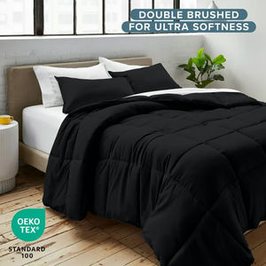 シンプルスタイル3点セット ポリエステル詰め物掛け布団セット 低刺激性ソフト寝具セット、洗濯機洗い可能、カスタムロゴ入り - Product Image 4