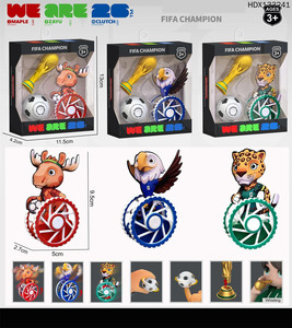 Promotion : <span class=keywords><strong>Pack</strong></span> assorti de 3 articles pour supporters de football : Mascotte, Tasse, Trophée, Sifflet et Fidget Spinner - Product Image 1