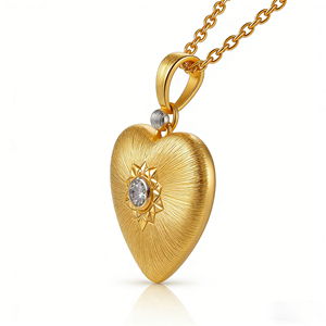 CUSTOM <b>SILVER</b> 10K/14K GOLD PLATED <b>SOLID</b> GOLD LAB GROWN DIAMOND ZICON ENGAGEMENT CLUSTER <b>NECKLACE</b> UNISEX CUTE ANNIVERSARY PARTY - Product Image 4