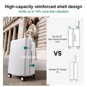 CE RoHS GRS Polikarbonat Sert Kabuklu Trolley Çanta Lüks Seyahat Valizi El Bagajı 20 İnç Bagaj Çantası 2026 <span class=keywords><strong>Milada</strong></span> - Product Image 3