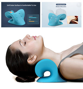 ポータブルマッサージ枕 頸椎牽引装置 6点マッサージ機能付き 首サポートと肩リラックス PUスポンジ素材 - Product Image 3