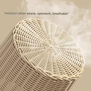 Woven Laundry <b>Basket</b> <b>Large</b> Capacity Dirty Clothes Hamper Plastic Rattan <b>Storage</b> <b>Basket</b> With Handles for Bathroom Bedroom Home - Product Image 3