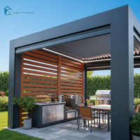 Pergola rétractable en aluminium sur mesure Sweet Home, qualité supérieure, imperméable, installation facile, système complet, maison d'été extérieure