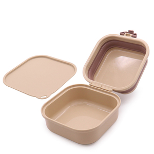 Xách Tay Vật Nuôi Du Lịch Thực Phẩm Lưu Trữ <span class=keywords><strong>Container</strong></span> 2 Trong 1 Đôi Silicone Đóng Mở Gấp Vật Nuôi Con Chó Thực Phẩm Nước Bát - Product Image 3