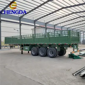 3 차축 12 타이어 40 톤 스테이크 동물화물 운송 울타리 트럭 세미 트레일러 아프리카
