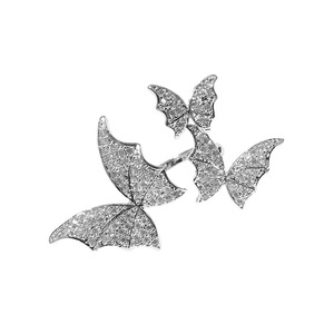 Bague T0055 en alliage avec ailes, cristaux et strass, style néo-gothique, bijoux pour femmes - Product Image 5