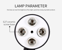 Support de Quatre Ampoules E27 en ABS pour Socle de Lampe de Photographie, Idéal pour la Photographie de Produits et Vidéo