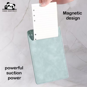 Porte-argent de restaurant en cuir PU avec logo personnalisé de luxe, fermeture magnétique, clip et plaque unique, plusieurs couleurs, impression par gravure - Product Image 5