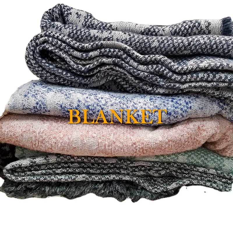 85% coton + 15% lin teint en usine, fourniture directe de textiles de maison respirants de luxe King Size, couverture de canapé en lin personnalisée
