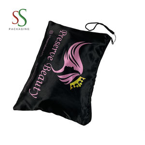 2023 popüler zip toz torbası saten peruk çanta özel logo - Product Image 3