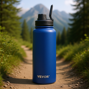 Botella de Agua Aislada de Acero Inoxidable Vevor de 40 Oz con Tapa de Boca Ancha, Diseño Metálico Azul - Product Image 2