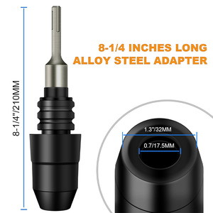 Connecteur de tige d'extension multi-outils pour perceuse à percussion électrique à mandrin SDS à cinq rainures et queue ronde - Product Image 2
