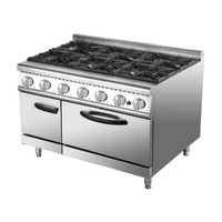 Vente directe d'usine - Équipement de cuisine commercial en acier inoxydable - Cuisinière multifonctionnelle à 6 brûleurs - Cuisinière à gaz et four à gaz