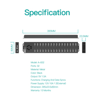 Sipolar A-832 240W Hub USB 32 ports 1.5A Station de charge rapide multi-ports pour réparation et test en gros de téléphones