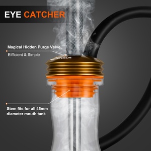 Kitosun <span class=keywords><strong>Rano</strong></span> Chicha Moderne Ensemble de Table avec Tuyaux en Acier Inoxydable, Manchon en Fibre de Carbone et Tuyau en Silicone – Accessoire pour Chicha - Product Image 4