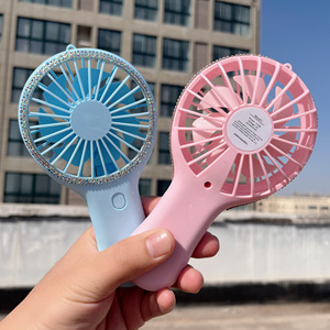 พัดลมมินิแบบพกพาหรูหราประดับเพชรพลอย รุ่นซัมเมอร์ ชาร์จไฟได้ ขายส่ง OEM - Product Image 1