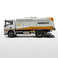 Camion balayeuse humide et sèche robuste SCDWES 180KW, largeur de balayage 3,5M, efficacité 95%, équipement de nettoyage des poussières pour routes municipales, garantie 1 an