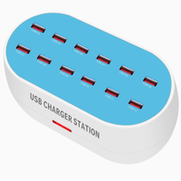 Station de charge intelligente portable USB 24 ports 120W 5V 2.4A pour téléphone, casque, appareil photo, tablette, PC