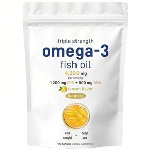 Fabrieksdirect hete aanbieding TripleStrength <span class=keywords><strong>Omega</strong></span> 3 visolie natuurlijke softgel capsules volwassenen verbetert de immuniteit 2 capsules per dag 60 capsules - Product Image 6