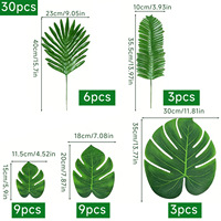 Feuilles artificielles en plastique, style écaille de tortue, palmier tropical, Monstera, pour Safari, Jungle, Plage, Mariage, Thanksgiving, Douche
