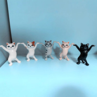 Figurines de chat en PVC de 5,3 cm en gros, figurines de chat dansant en PVC de 5,3 cm, supports de chat amusants