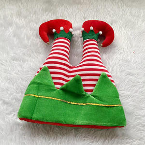 Venta al por mayor sombrero de elfo de Navidad con campanas sombrero de Papá Noel sombrero de vacaciones de Navidad suministros de fiesta novedad decoración de Navidad fea - Product Image 2
