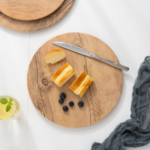 Best Seller Custom Unbreakable Melamine Round Pizza Restaurant <strong>Plates</strong> <strong>Wood</strong> - Product Image 5