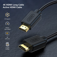 Cable HDMI 2.0 Activo 4K de 18 Gbps, 15 m/20 m, Ultra HD 2160p, HDR, ARC, HDCP 2.2, Moldeado en PVC, Cable de Video HDMI Largo para Laptop, TV, PC