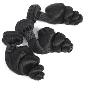Brazil lỏng sóng tóc dệt bó phần mở rộng tóc 1 3 4 bó thỏa thuận tự nhiên màu đen 100% Remy Lumiere tóc