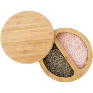 Box High Quality Acacia Wooden Sugar Salt Box Container With Magnetic Swivel Lid Seasoning Container Box