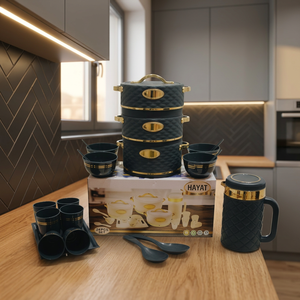 Ensemble de casseroles en métal de luxe Anax Black Gold, 21 pièces, ensemble de casseroles et de poêles antiadhésives gaufrées avec tasses et cuillères pour la cuisine à domicile - Product Image 2