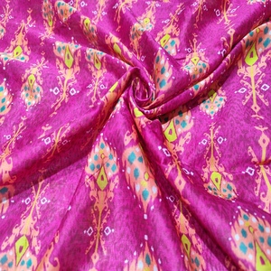 Trendy Woven Multicolor Abstract Printed Chanderi <b>Silk</b> <b>Fabric</b> Premium Lightweight Breathable Quick-Dry 44 Inch Width Saree Kurti - Product Image 2