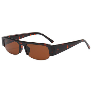 Gafas de Sol Rectangulares de Media Montura con Lentes Degradados, Protección UV380, Unisex, para Exteriores, Estilo Retro para Adultos - Product Image 4