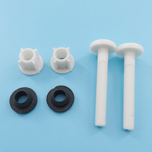2 Pcs Toilet Seat Hinge Screw & Nut Kit - White Plastic Mounting Bolts With Washers, Replacement Parts For Toilet Seat Installation