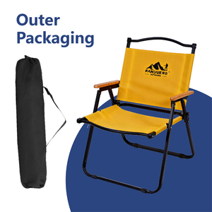 Chaise pliante moderne en bois massif avec accoudoirs en fer pour retraite au bord du lac, <span class=keywords><strong>camping</strong></span>, randonnée, pique-nique, terrasse – Logo personnalisé, approvisionnement en gros direct usine - Product Image 4