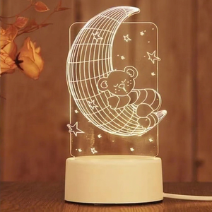 Lámpara LED de noche 3D de unicornio, lámpara de escritorio de ilusión 3D multicolor, holograma de ilusión, de fábrica de china - Product Image 1