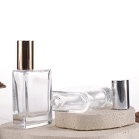 Flacon diffuseur de parfum rectangulaire en verre de 25 ml avec pompe pulvérisatrice sérigraphiée, prêt à l'emploi, avec parfum premium unique
