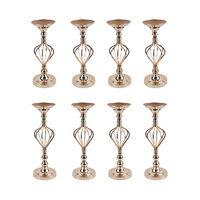 Centres de table en métal doré pour la décoration de mariage avec fleurs et bougies, grand support floral en métal pour allée de fête