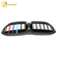 Rejilla Delantera de Fibra de Carbono para BMW Serie 3 G20 G21, Estilo M, Rejilla de Riñón, Ventilaciones de Aire para Parachoques Delantero con Tri-Color, 2019+