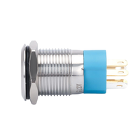 Interrupteur à bouton-poussoir en acier inoxydable avec symbole d'alimentation LED 16/19/22 mm avec connecteur de fil