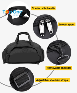 TopOne Bolsas Deportivas Logotipo personalizado Bolsa de gimnasio para deportes al aire libre con bolsillo húmedo Compartimento para zapatos Bolsa de lona de viaje - Product Image 4