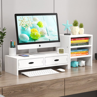 Support de bureau réglable en bois pliable pour ordinateur portable, tablette ou moniteur, avec tiroir, idéal pour la maison, le bureau ou l'hôtel