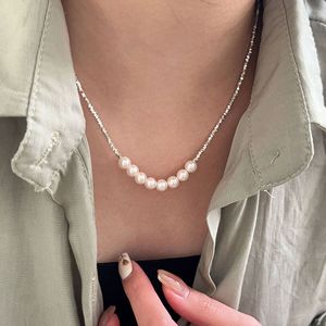 สร้อยคอไข่มุกเงินแท้ S925 เกรด AAA สำหรับผู้หญิง สวมใส่ได้ทุกวัน - Product Image 1