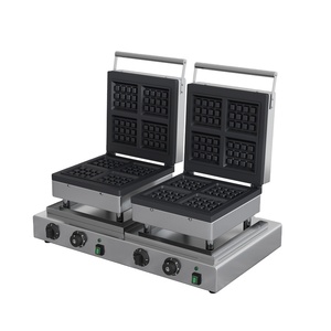 Waffle <span class=keywords><strong>maker</strong></span> Máy 2-burner thương mại bán chạy nhất, không dính vỉ nướng, kiểm soát nhiệt độ chính xác, món tráng miệng thiết bị - Product Image 1