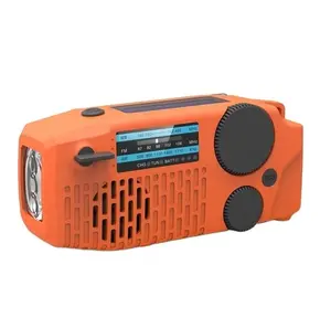 Am Fm Noaa נייד רדיו עם פנס אוזניות שקע 2000mAh כוח בנק SOS מעורר