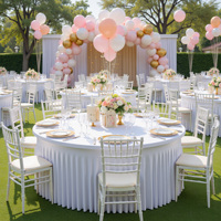 Nappe ronde pliante standard en spandex tissé blanc de 1,8 m, lavable, pour la maison et les mariages – Vente en gros