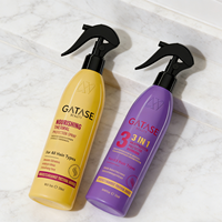GATASE Spray Protettivo Termico Nutriente 3-in-1 Set Protezione dal Calore |   Idratante Anti-Crespo per Capelli Ricci/Secchi - A Base di Erbe